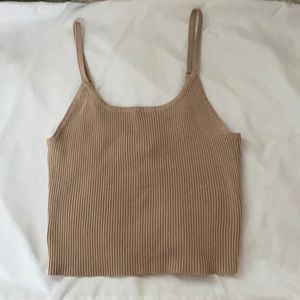 Tan cropped spaghetti strap